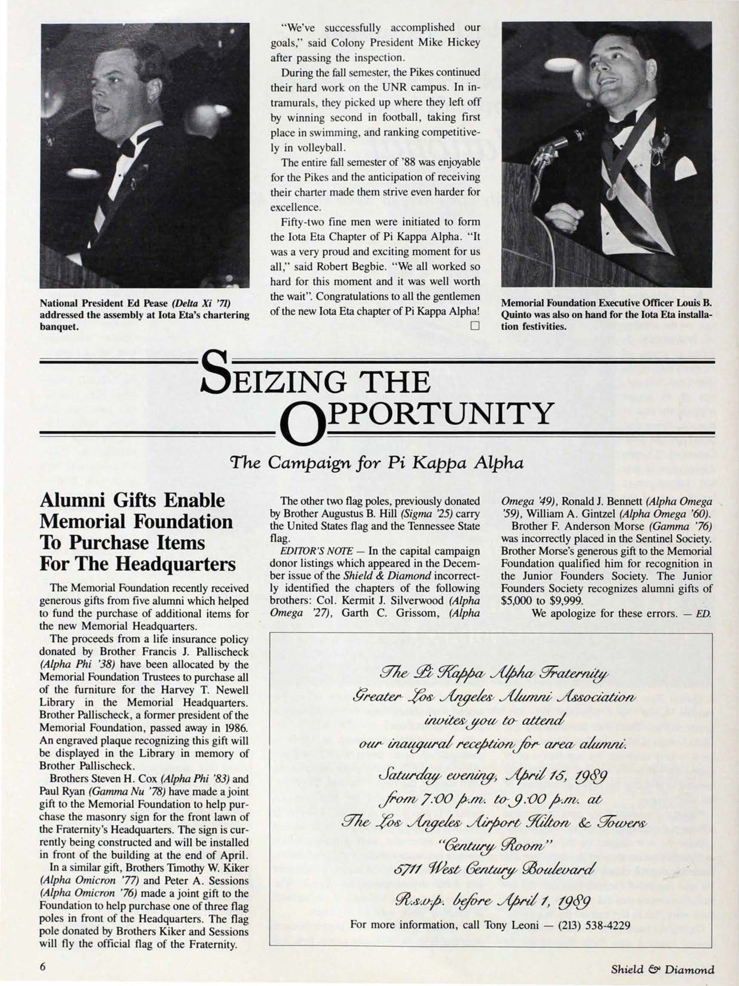 Seizing the Opportunity, March 1989